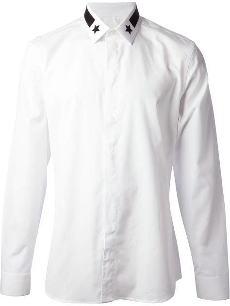 givenchy slim-fit star-embroidered collar cotton shirt|givenchy clothing line.